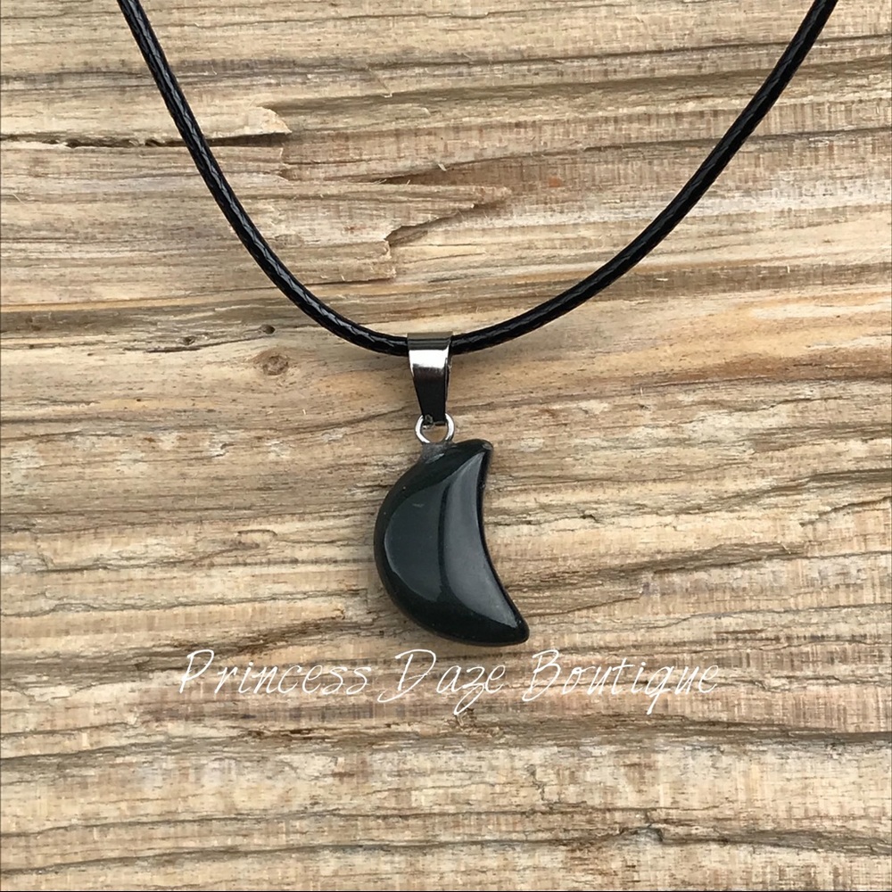 Natural Stone Moon Necklace